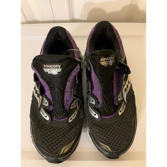 Saucony ISO Series Women's Sz 7.5 Running Black Purple Multicolor Shoes S10280-2 - Picture 1 of 9